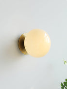 Glass Wall Sconce – Modern Metal Frame for Living Room