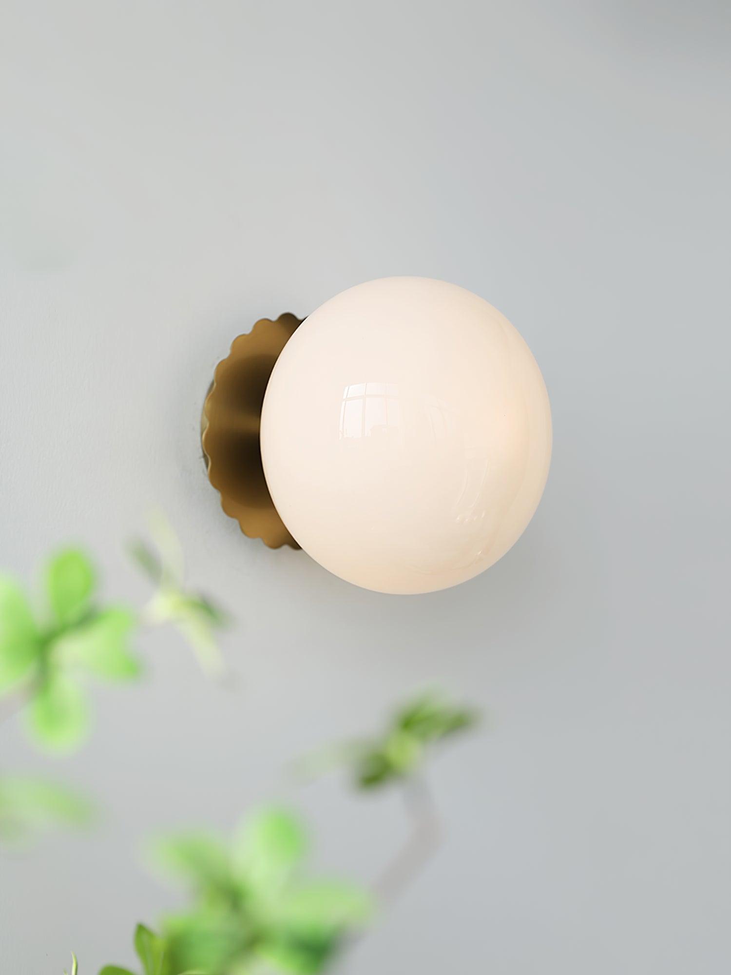 Glass Wall Sconce – Modern Metal Frame for Living Room