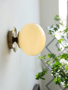 Glass Wall Sconce – Modern Metal Frame for Living Room