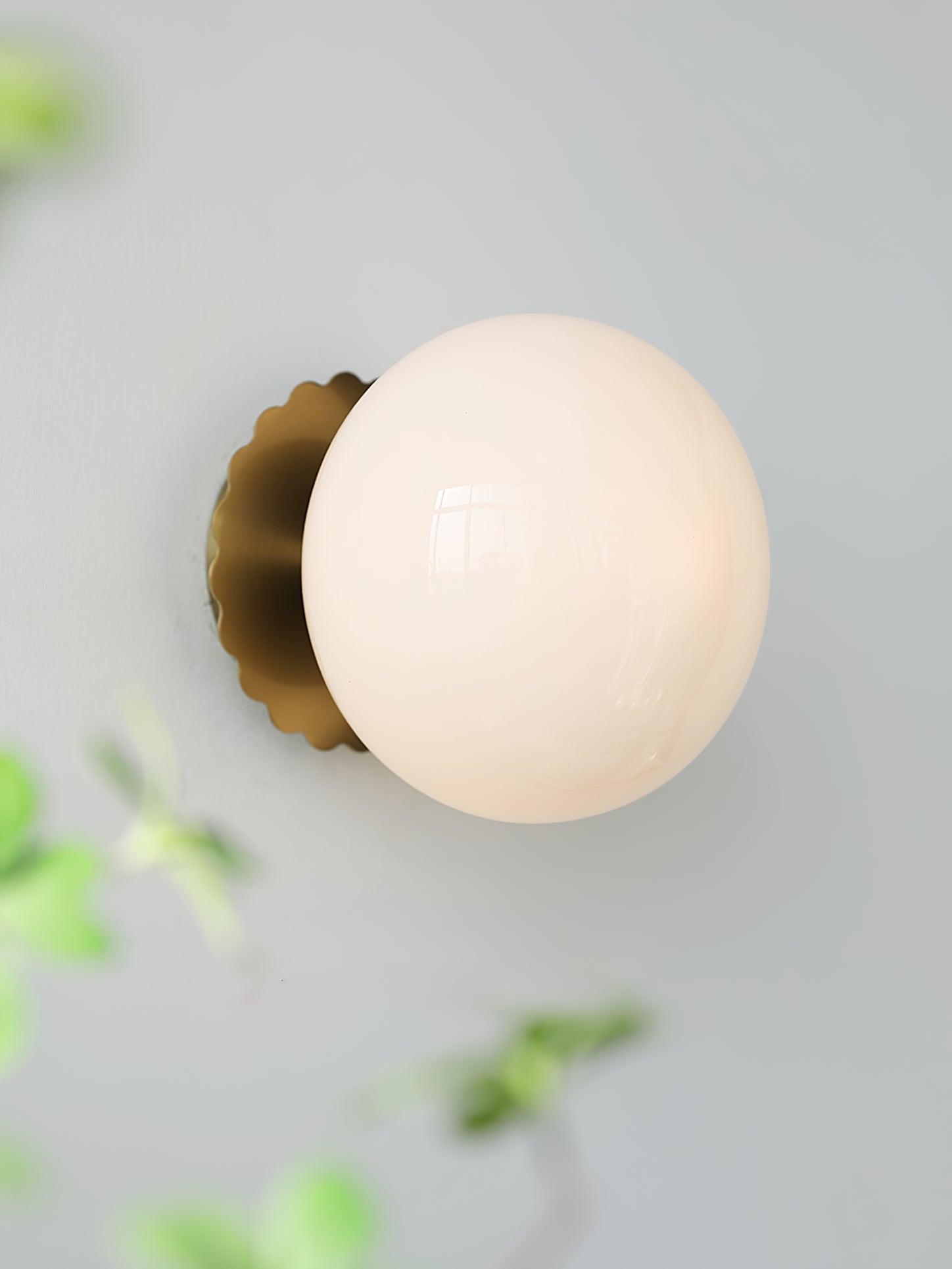 Glass Wall Sconce – Modern Metal Frame for Living Room
