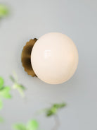 Glass Wall Sconce – Modern Metal Frame for Living Room