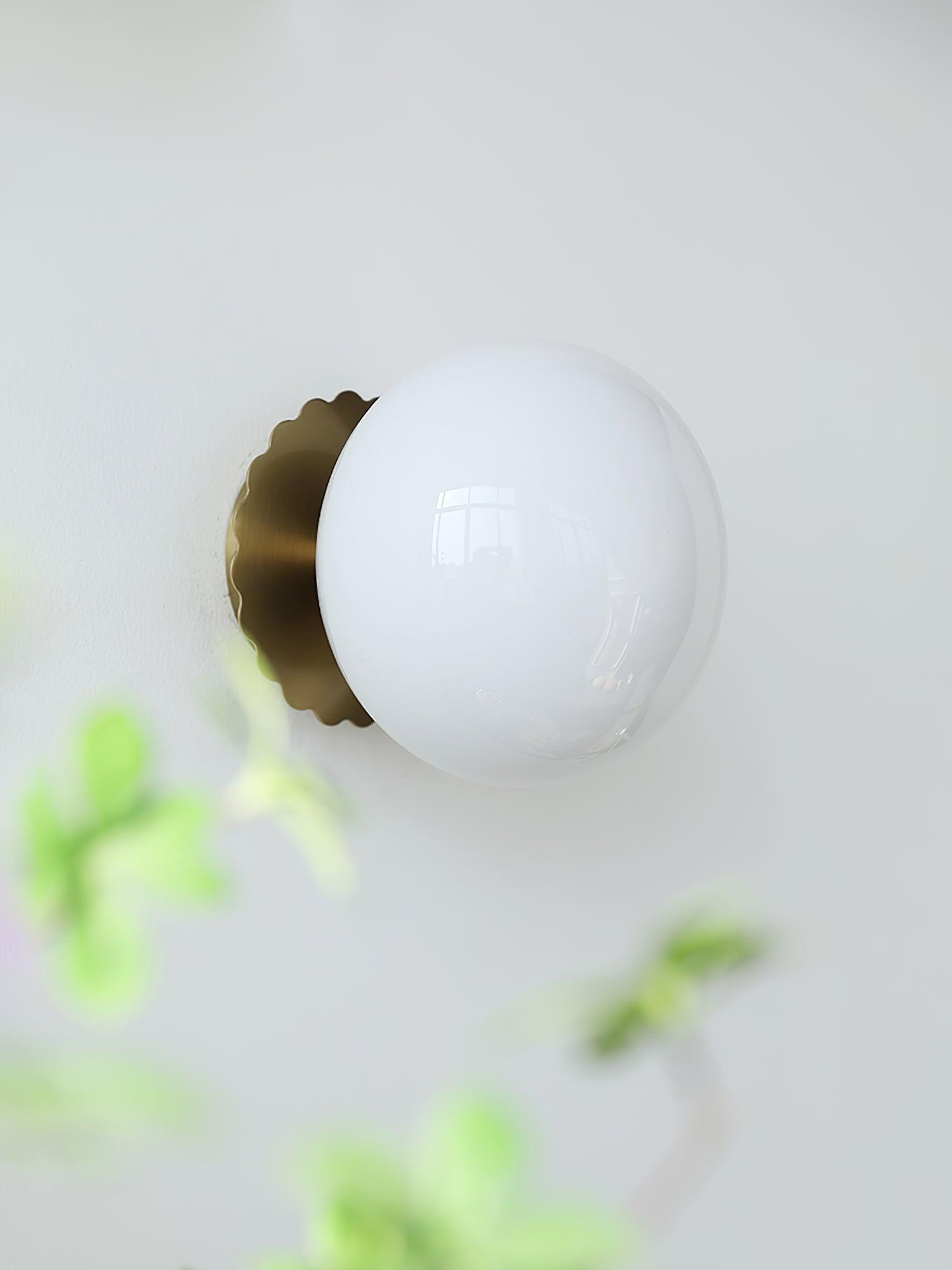 Glass Wall Sconce – Modern Metal Frame for Living Room