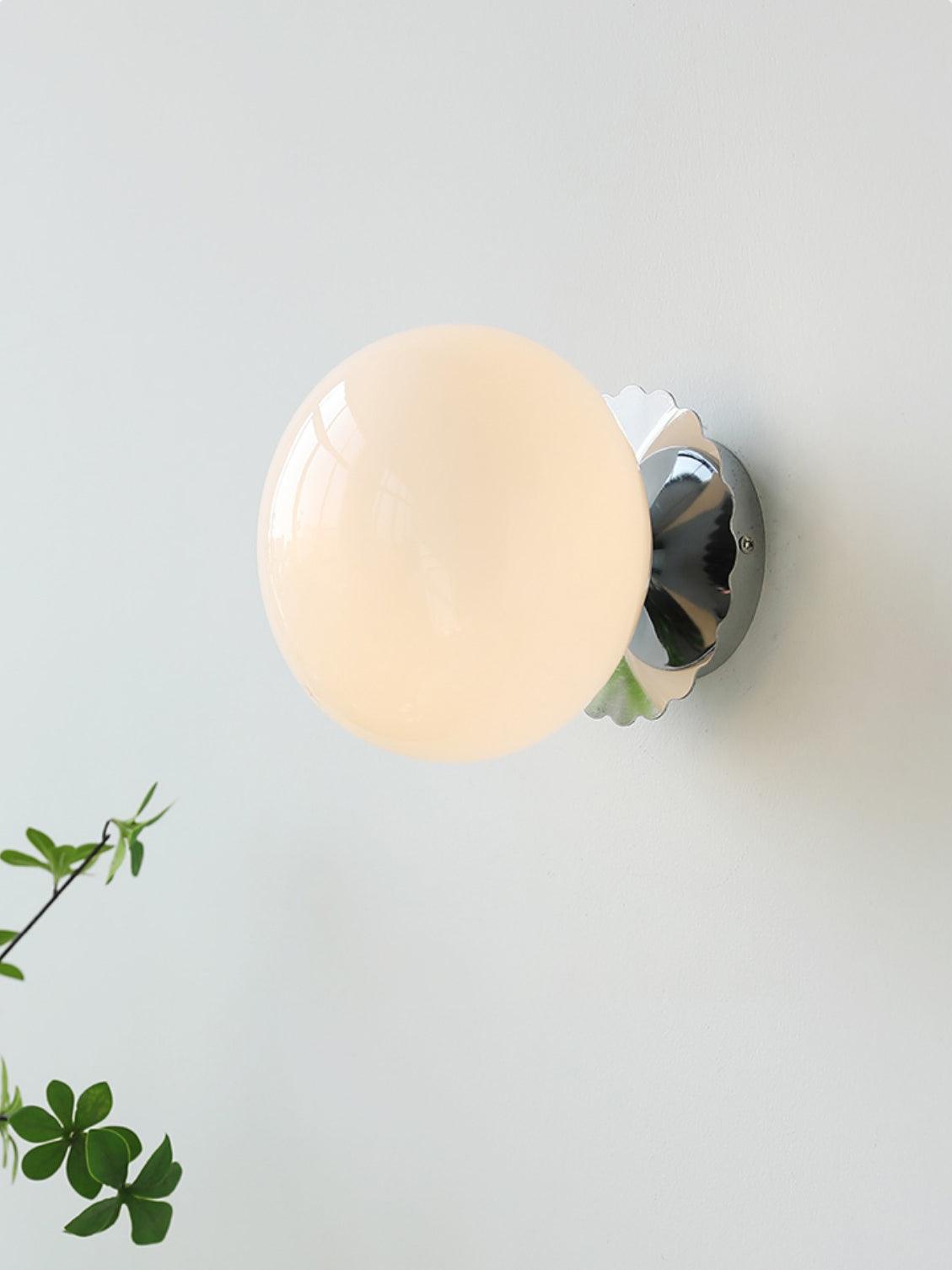 Glass Wall Sconce – Modern Metal Frame for Living Room
