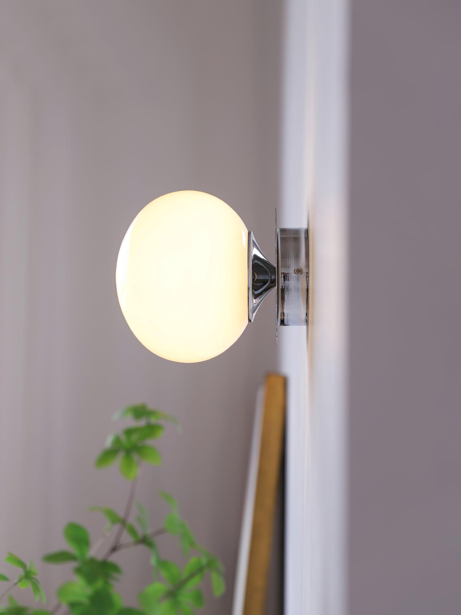 Glass Wall Sconce – Modern Metal Frame for Living Room