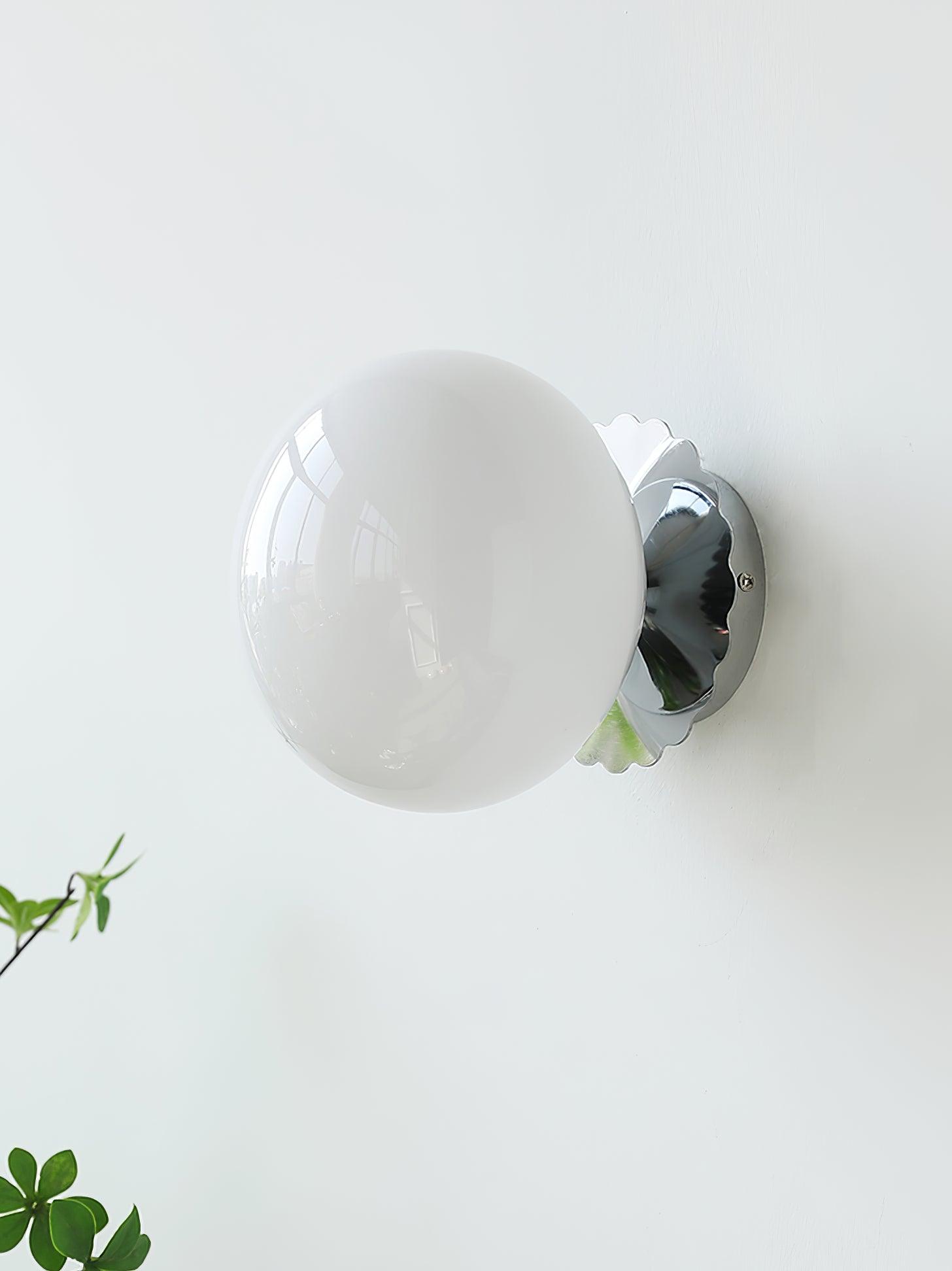 Glass Wall Sconce – Modern Metal Frame for Living Room