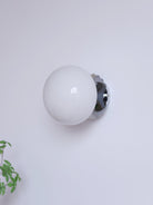 Glass Wall Sconce – Modern Metal Frame for Living Room