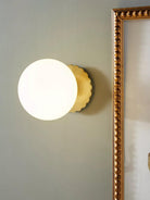 Glass Wall Sconce – Modern Metal Frame for Living Room