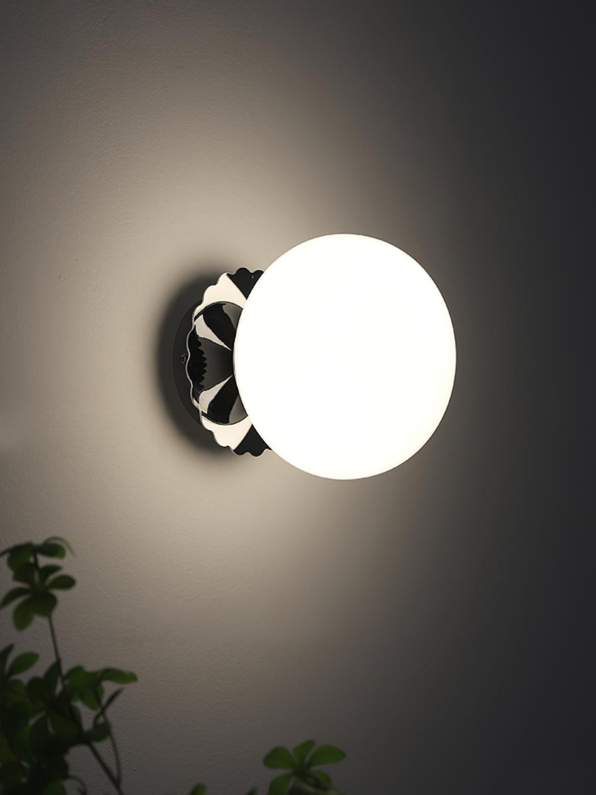 Glass Wall Sconce – Modern Metal Frame for Living Room