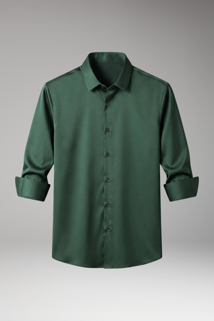 Men's Slim Fit Shirt with Button Placket and Classic Collar