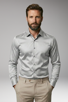 Men's Slim Fit Shirt with Button Placket and Classic Collar