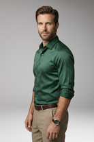 Men's Slim Fit Shirt with Button Placket and Classic Collar
