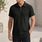 men's textured knit polo shirt
