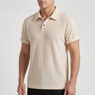 men's textured knit polo shirt