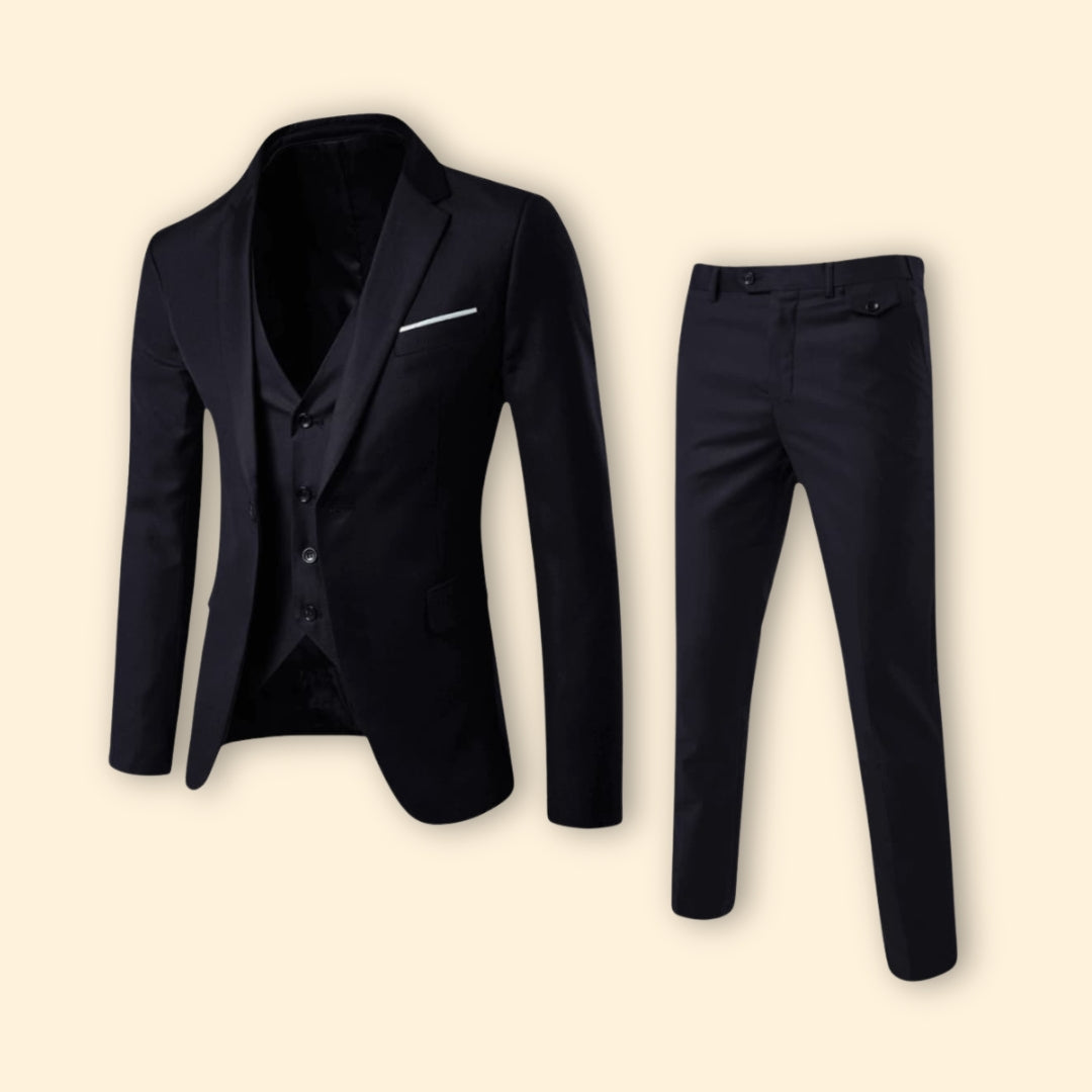 Men's Three-Piece Suit Set – Blazer, Vest & Trousers