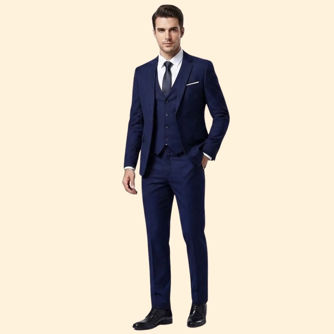 Men's Three-Piece Suit Set – Blazer, Vest & Trousers