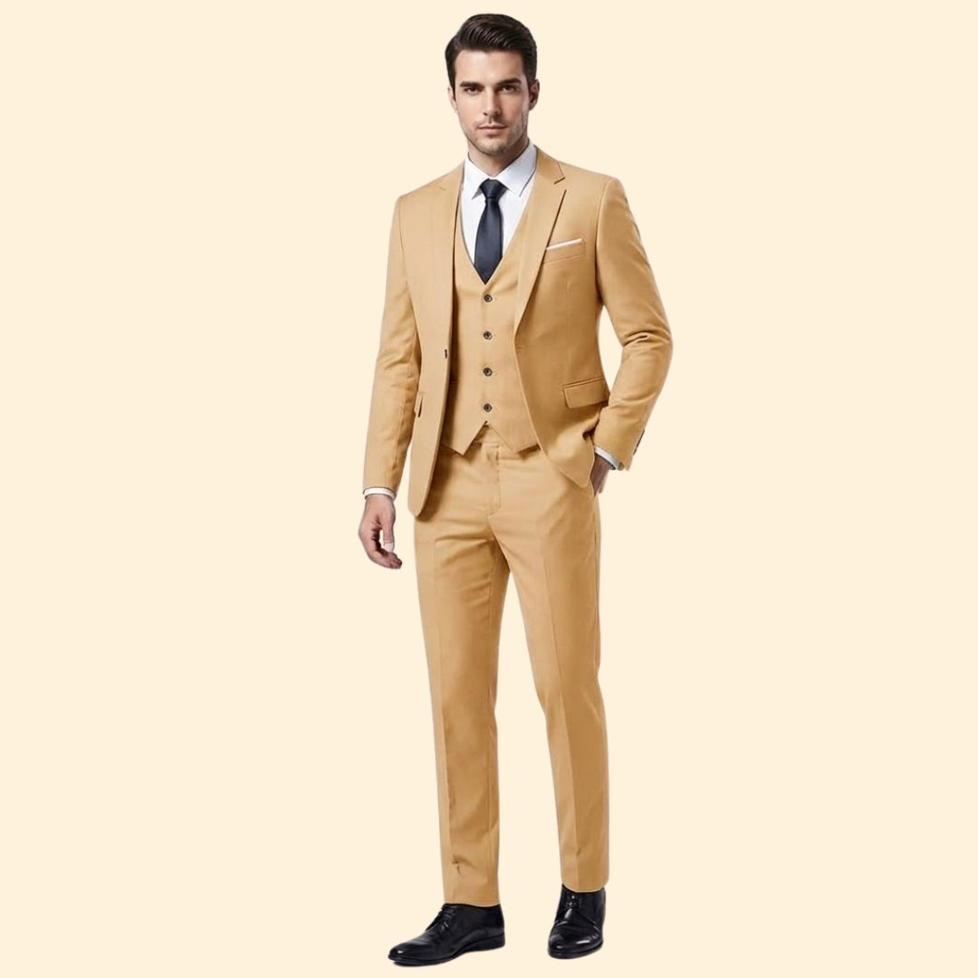 Men's Three-Piece Suit Set – Blazer, Vest & Trousers