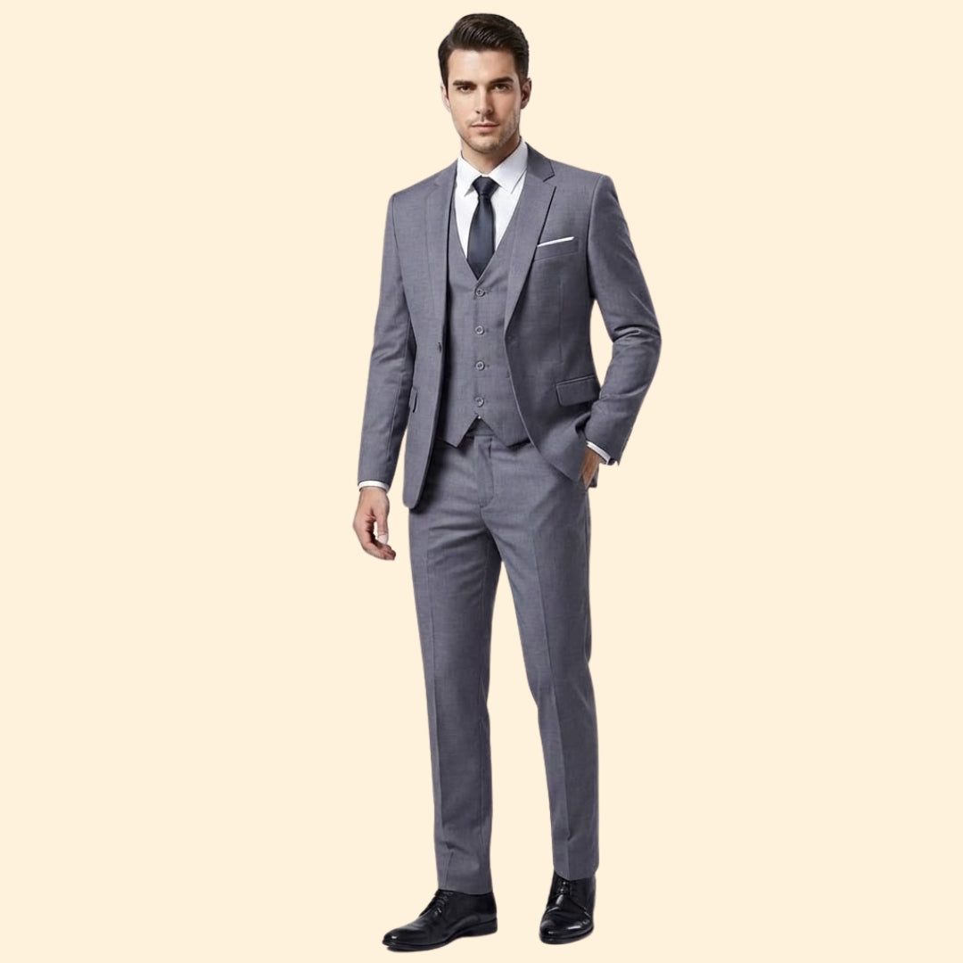 Men's Three-Piece Suit Set – Blazer, Vest & Trousers