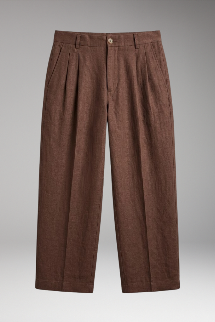 Men's Wide-Leg Linen Trousers with Relaxed, Breathable Fit