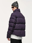 Men's Cropped Puffer Jacket - Padded High-Neck Zip Jacket