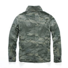 Men's Short Camouflage Military Jacket – Button-Up Collar