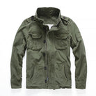 Men's Short Camouflage Military Jacket – Button-Up Collar