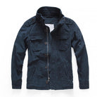 Men's Short Camouflage Military Jacket – Button-Up Collar