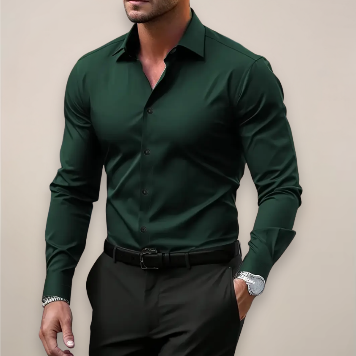 Men's Shirts Slim Fit Button-Up Shirt for Work and Everyday