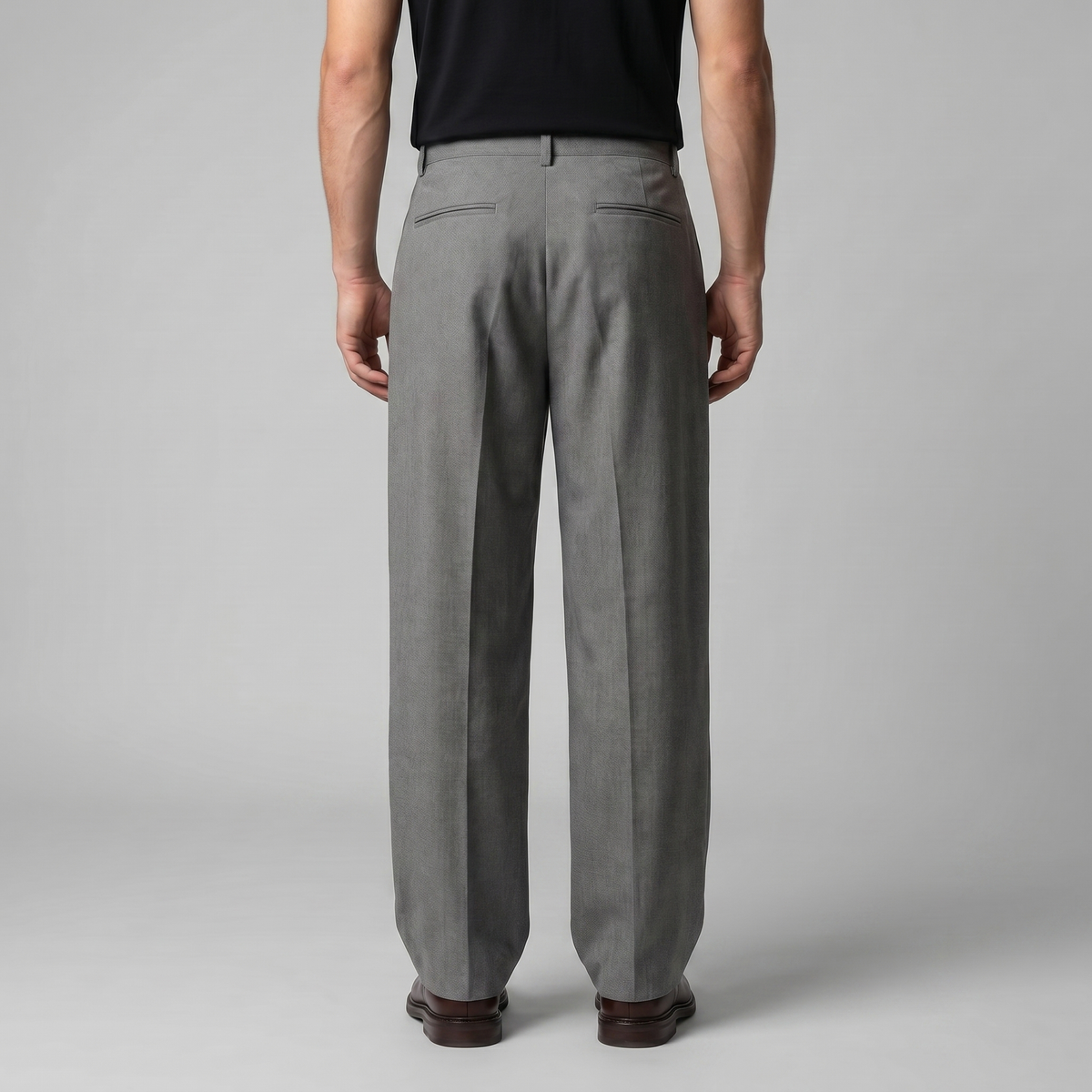 Men's Tailored Wide-Leg Trousers with Pleated Front