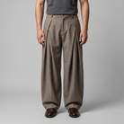 Men's Tailored Wide-Leg Trousers with Pleated Front