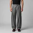 Men's Tailored Wide-Leg Trousers with Pleated Front