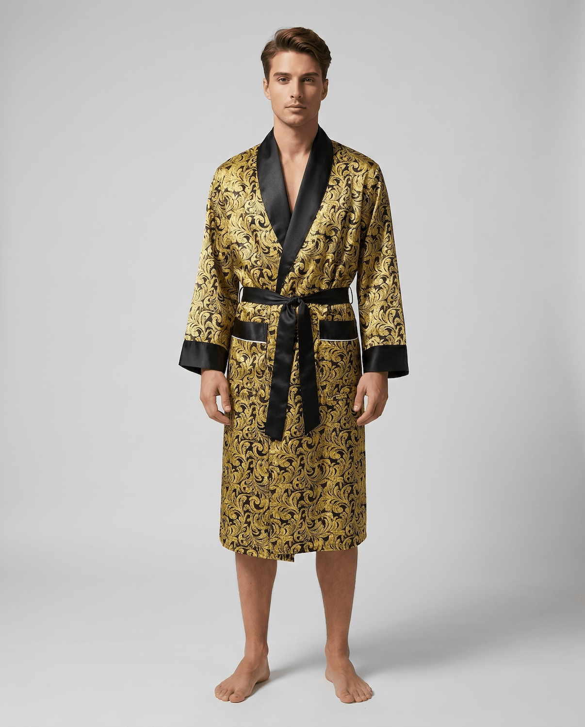 Men’s Robe – Luxurious Paisley Pattern Sleepwear