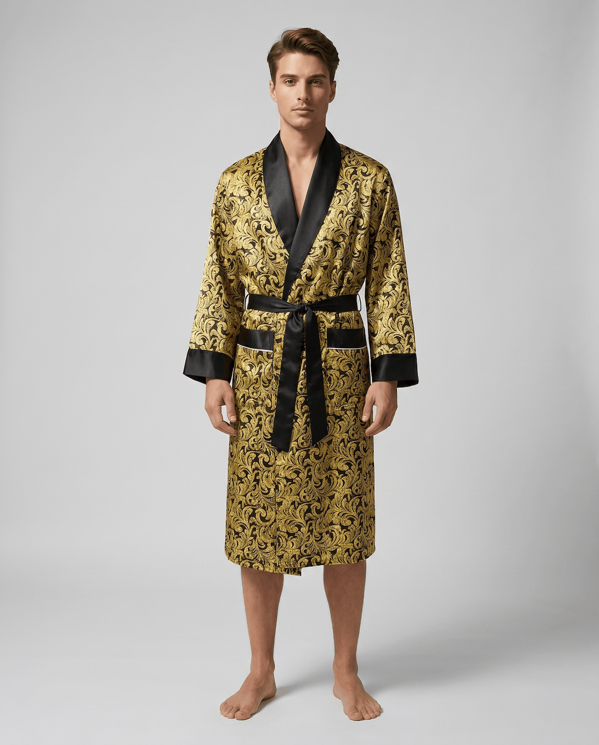 Men’s Robe – Luxurious Paisley Pattern Sleepwear