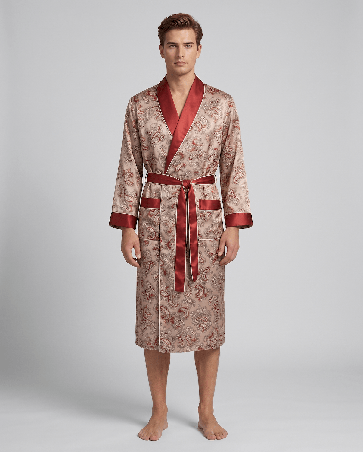 Men’s Robe – Luxurious Paisley Pattern Sleepwear