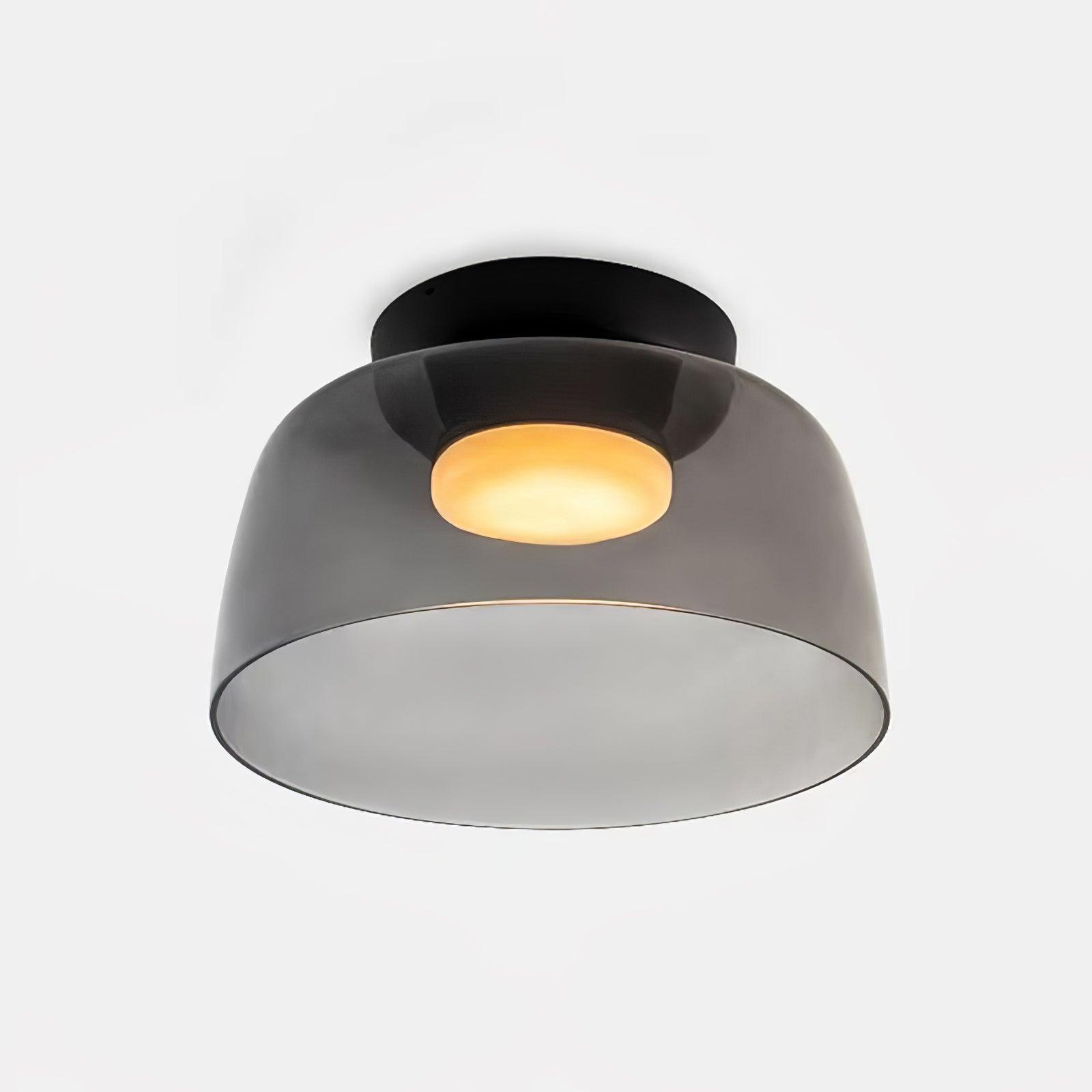 Minimalist Ceiling Light Integrated LED Smoked Glass  0
