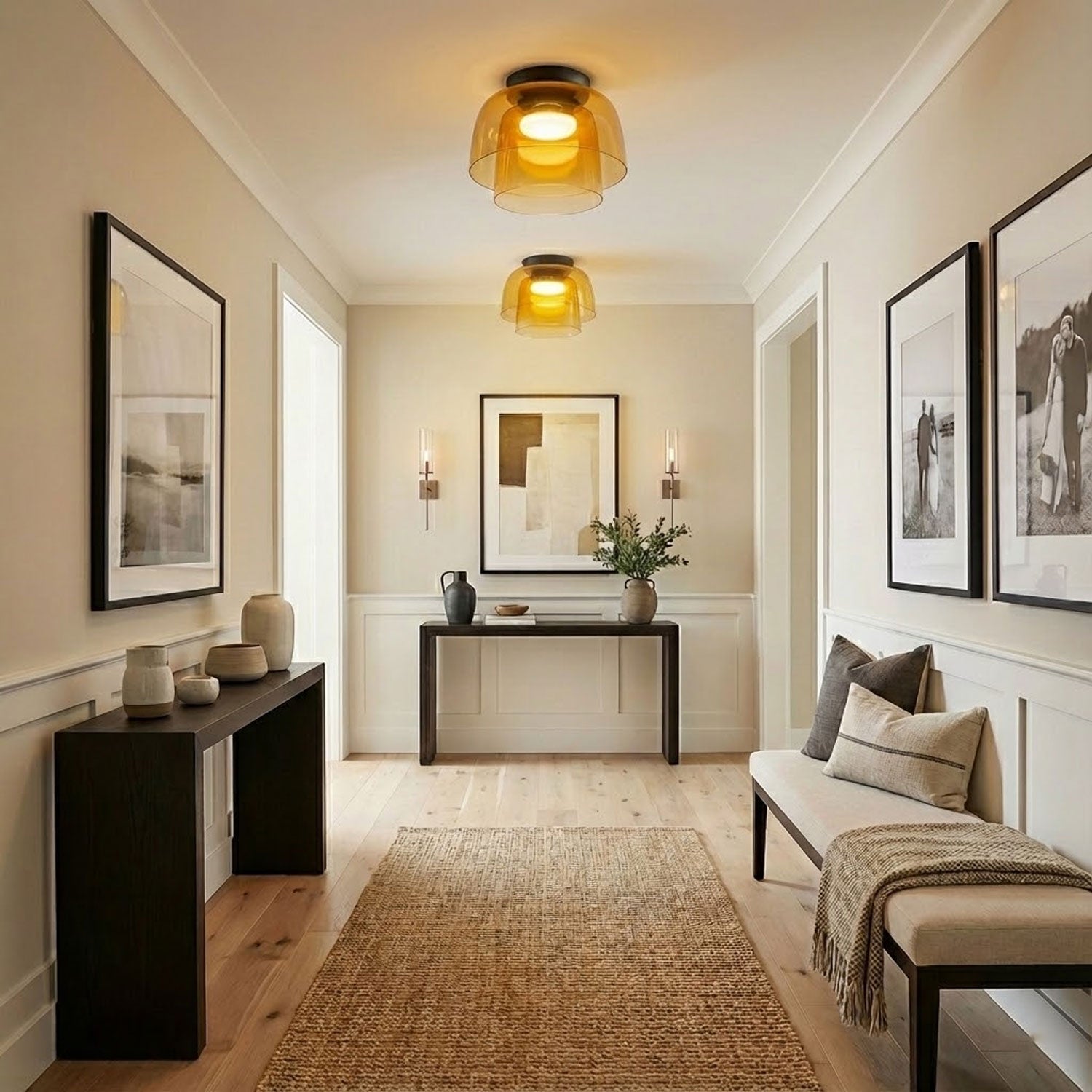 Minimalist Ceiling Light Integrated LED Smoked Glass  7