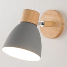 Adjustable Wall Sconce - Black Metal and Wood Accent Light