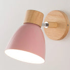 Adjustable Wall Sconce - Black Metal and Wood Accent Light