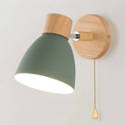 Adjustable Wall Sconce - Black Metal and Wood Accent Light