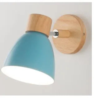 Adjustable Wall Sconce - Black Metal and Wood Accent Light