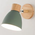Adjustable Wall Sconce - Black Metal and Wood Accent Light