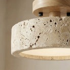 round japanese modern travertine ceiling light