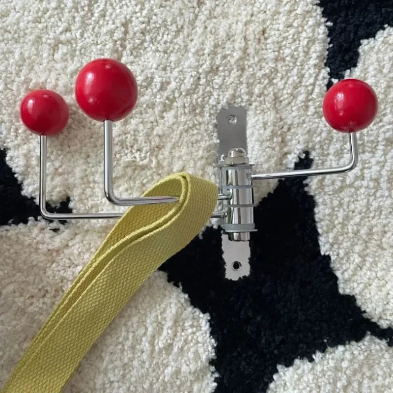 Wall Mounted Coat Rack with Rounded Metal Hooks