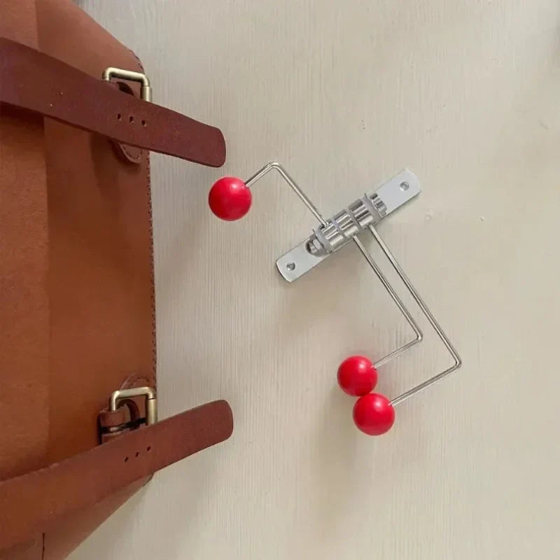 Wall Mounted Coat Rack with Rounded Metal Hooks