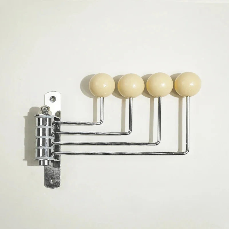 Wall Mounted Coat Rack with Rounded Metal Hooks