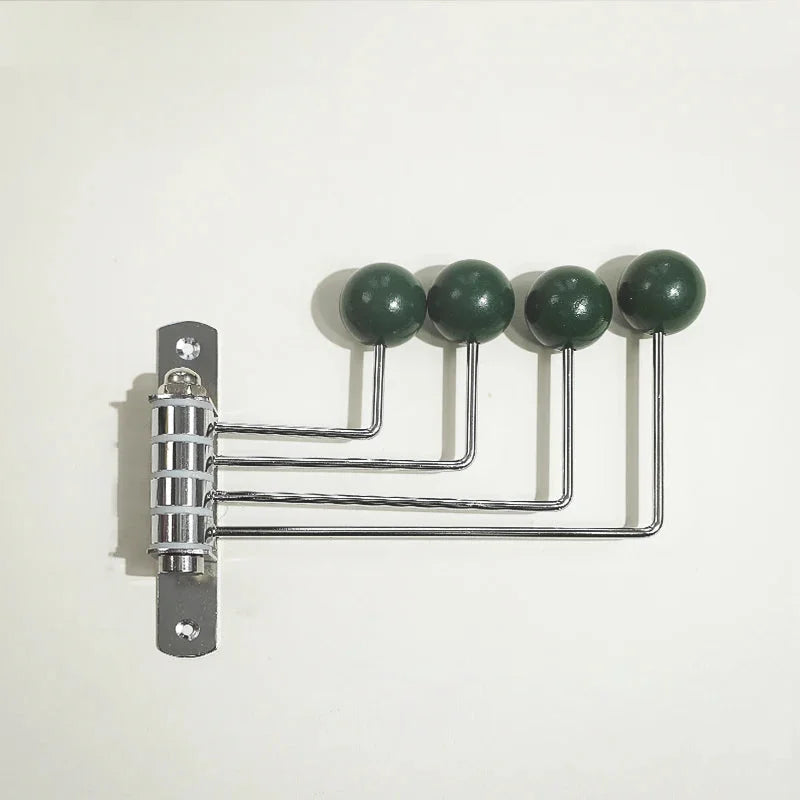 Wall Mounted Coat Rack with Rounded Metal Hooks
