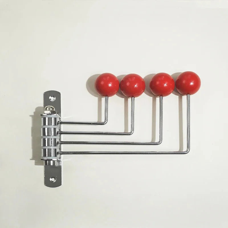 Wall Mounted Coat Rack with Rounded Metal Hooks