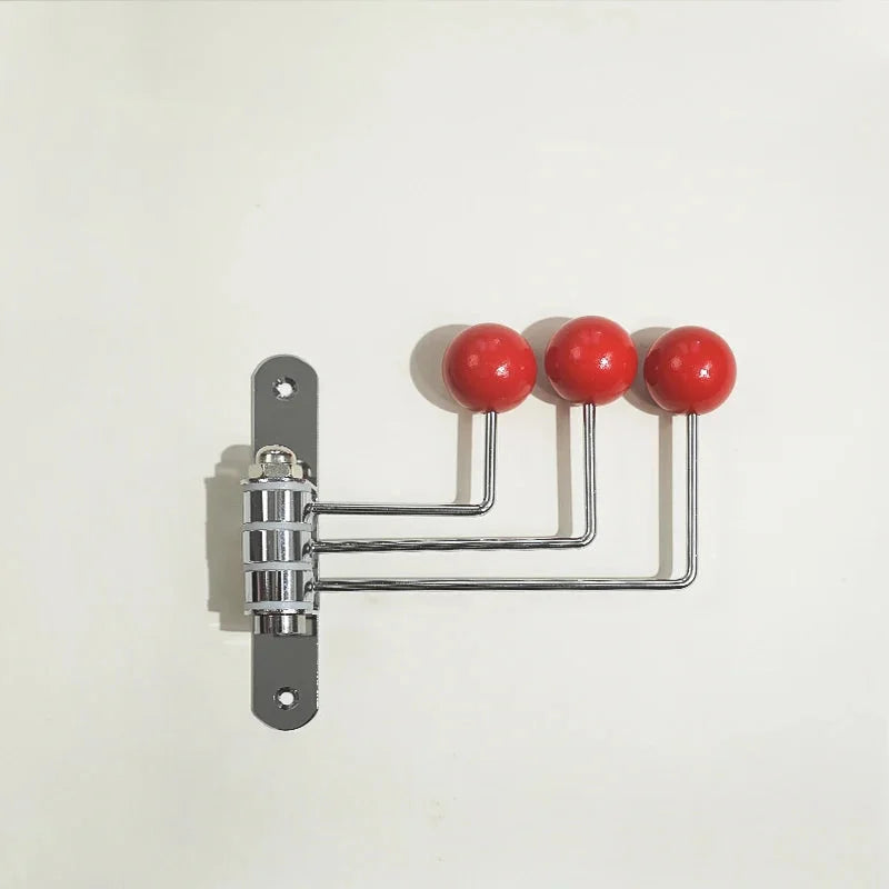 Wall Mounted Coat Rack with Rounded Metal Hooks