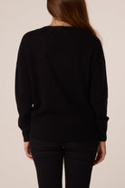 Women's Christmas Cat Jumper with Sequin Detail, Black