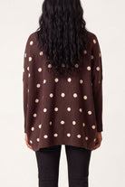 Women's Polka Dot Batwing Knit Jumper – Relaxed Fit Sweater