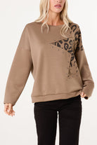 Women's Studded Star Jumper – Soft Knit Pullover